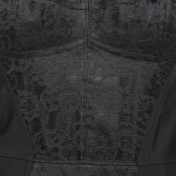 Pre Owned Dolce & Gabbana Black Nylon Bustier Midi Dress S