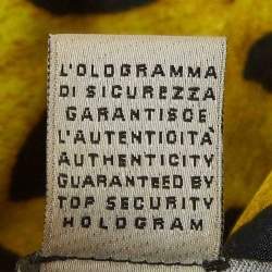 Pre Owned Dolce & Gabbana Yellow Leopard Print Stretch Satin and Lace Camisole Top M