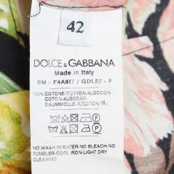 Pre Owned Dolce & Gabbana Multicolor Floral Print Poplin Tiered Short Skirt M