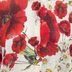 Pre Owned Dolce & Gabbana Multicolor Floral Print Silk Knit Button Front Cardigan L