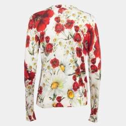 Pre Owned Dolce & Gabbana Multicolor Floral Print Silk Knit Button Front Cardigan L
