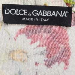 Pre Owned Dolce & Gabbana Multicolor Floral Print Silk Knit Button Front Cardigan L