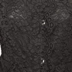 Dolce & Gabbana Black Floral Lace Button Front Jacket M