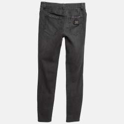 Pre Owned Dolce & Gabbana Grey Distressed Denim Jeans S Waist 26"