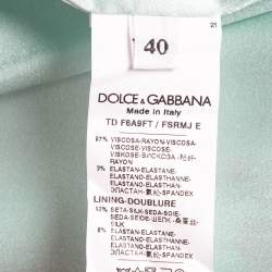 Dolce & Gabbana Green Floral Print Crepe Buttoned Abaya S