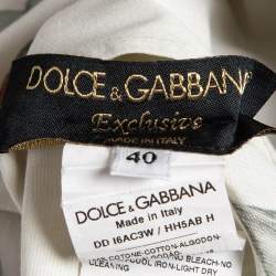 مملوكة مسبقًا Dolce & Gabbana Exclusive Green Floral Print Poplin Flared Maxi Dress S