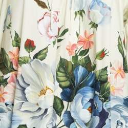 مملوكة مسبقًا Dolce & Gabbana Exclusive Green Floral Print Poplin Flared Maxi Dress S