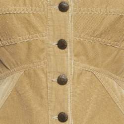 Dolce & Gabbana Tan Corduroy Lace-Up Vest M