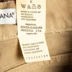 Pre Owned Dolce & Gabbana Vintage Brown Cotton Drill Straight Leg Pants S
