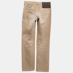 Pre Owned Dolce & Gabbana Vintage Brown Cotton Drill Straight Leg Pants S