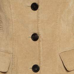 Pre Owned Dolce & Gabbana Vintage Tan Corduroy Button Front Jacket M
