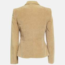 Pre Owned Dolce & Gabbana Vintage Tan Corduroy Button Front Jacket M