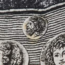 Pre Owned Dolce & Gabbana Grey Printed Linen Midi Skirt S