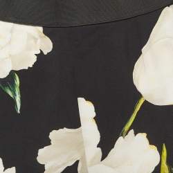Pre Owned Dolce & Gabbana Black Floral Print Crepe Trousers S