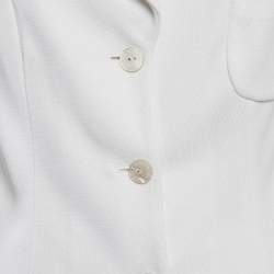 Pre Owned Dolce & Gabbana Vintage White Knit Single Breasted Skirt Suit M