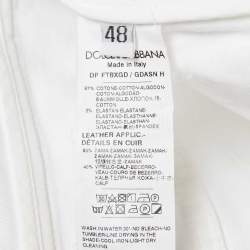 Pre Owned Dolce & Gabbana White Denim Amber Jeans L Waist 34"