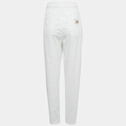 Pre Owned Dolce & Gabbana White Denim Amber Jeans L Waist 34"