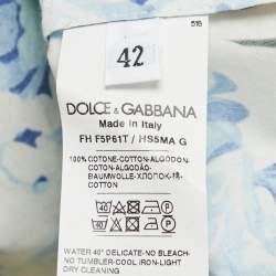 Pre Owned Dolce & Gabbana Multicolor Floral Print Cotton Tie-Up Detail Crop Shirt M