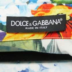 Pre Owned Dolce & Gabbana Multicolor Floral Print Cotton Tie-Up Detail Crop Shirt M