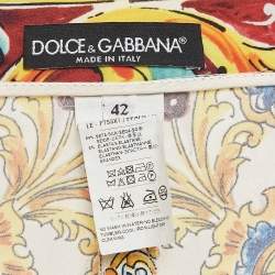 مملوكة مسبقًا Dolce & Gabbana Multicolor Printed Silk Pants M