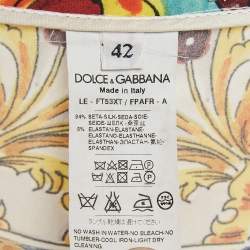 مملوكة مسبقًا Dolce & Gabbana Multicolor Printed Silk Pants M