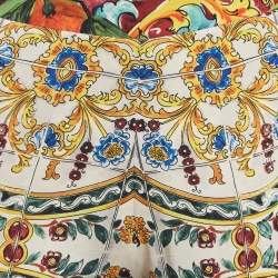 مملوكة مسبقًا Dolce & Gabbana Multicolor Printed Silk Pants M