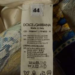 مملوكة مسبقًا Dolce & Gabbana White Lemon & Majolica Jacquard Short Dress M