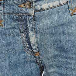 Pre Owned Dolce & Gabbana Blue Bleached Denim Skinny Jeans M Waist 34"