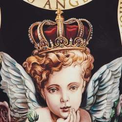 مملوكة مسبقًا Dolce & Gabbana Black Angels Print Georgette Maxi Dress M