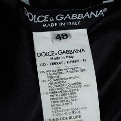 Pre Owned Dolce & Gabbana Black/Pink Lurex Jacquard Off-Shoulder Midi Dress L