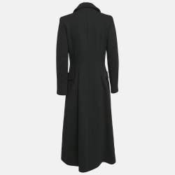 Pre Owned Dolce & Gabbana Black Wool Double Breasted Long Coat M