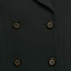 Pre Owned Dolce & Gabbana Black Wool Double Breasted Long Coat M