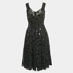 Pre Owned Dolce & Gabbana Black Sequin  Jersey Sleeveless Short Dress M