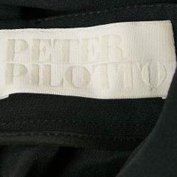 Pre Owned Peter Pilotto Black Embroidered Crepe Lace Trim Short Dress M