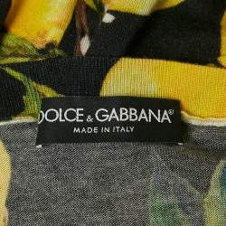 Pre Owned Dolce & Gabbana Black Lemon Print Knit Camisole S