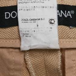 Pre Owned Dolce & Gabbana Beige Cotton Blend Trousers M
