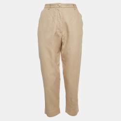 Pre Owned Dolce & Gabbana Beige Cotton Blend Trousers M