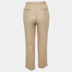 Pre Owned Dolce & Gabbana Beige Cotton Blend Trousers M