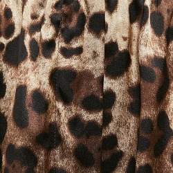 Pre Owned Dolce & Gabbana Brown Leopard Print Silk Shorts XL