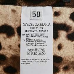 Pre Owned Dolce & Gabbana Brown Leopard Print Silk Shorts XL