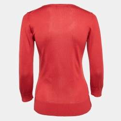 Pre Owned Dolce & Gabbana Red Jersey Full Sleeve Round Neck Jumper S