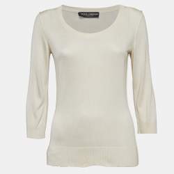Dolce & Gabbana Light Beige Jersey Full Sleeve Round Neck Jumper S