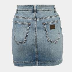 Pre Owned Dolce & Gabbana Blue Washed Denim Mini Skirt S