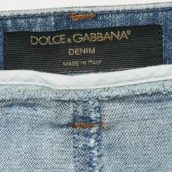 Pre Owned Dolce & Gabbana Blue Washed Denim Mini Skirt S