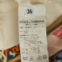 Pre Owned Dolce & Gabbana Multicolor Printed Crepe Sheath Dress XS