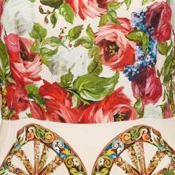 Pre Owned Dolce & Gabbana Multicolor Printed Crepe Sheath Dress XS