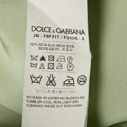 Pre Owned Dolce & Gabbana Green Silk Sleeveless Top S