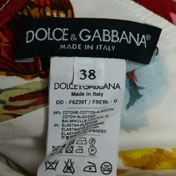 Pre Owned Dolce & Gabbana Multicolor Floral Print Cotton Pleated Short Dress S
