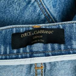 Pre Owned Dolce & Gabbana Blue Denim High Rise Jeans S Waist 25"