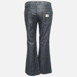 Pre Owned Dolce & Gabbana Black Denim Flared Jeans L Waist 35"